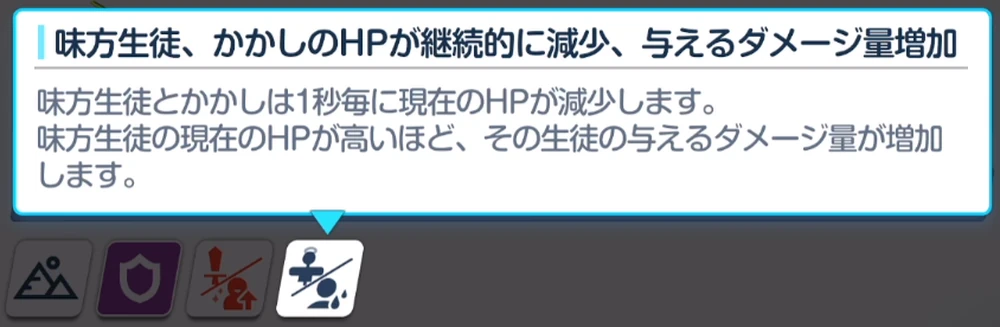 味方全体のHPが徐々に減少_合同火力演習「突破演習」_ブルアカ