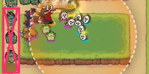 左通路に干渉しないように配置する_運任せの召喚士