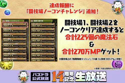 ノマダン&テクダンリニューアル③_パズドラ14周年