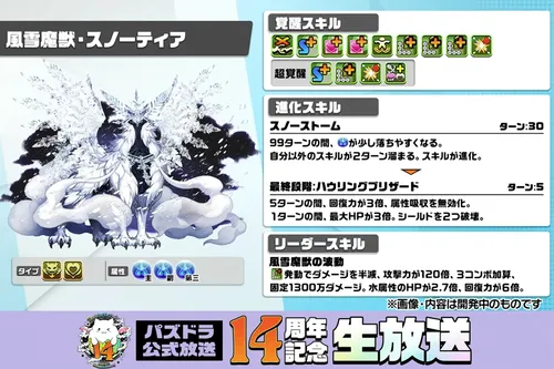 スノーティア性能_パズドラ14周年
