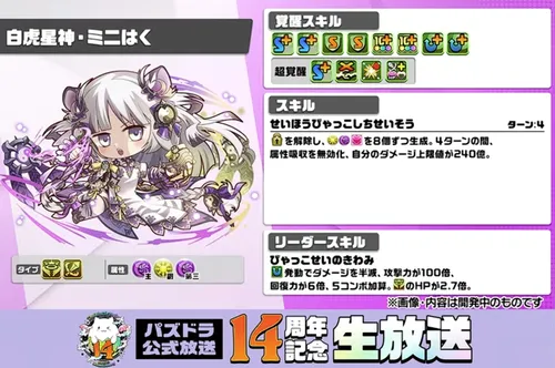 ミニはく性能_パズドラ14周年