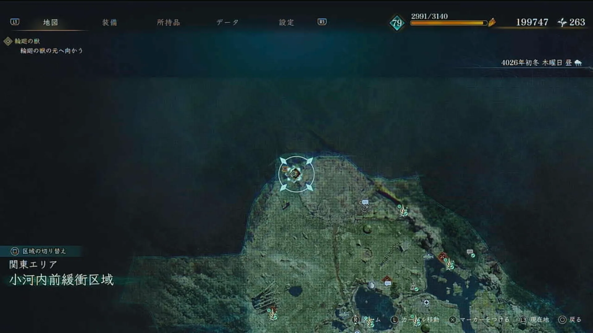 BoR_小河内前緩衝区域_強敵_重装ゴーレム_マップ