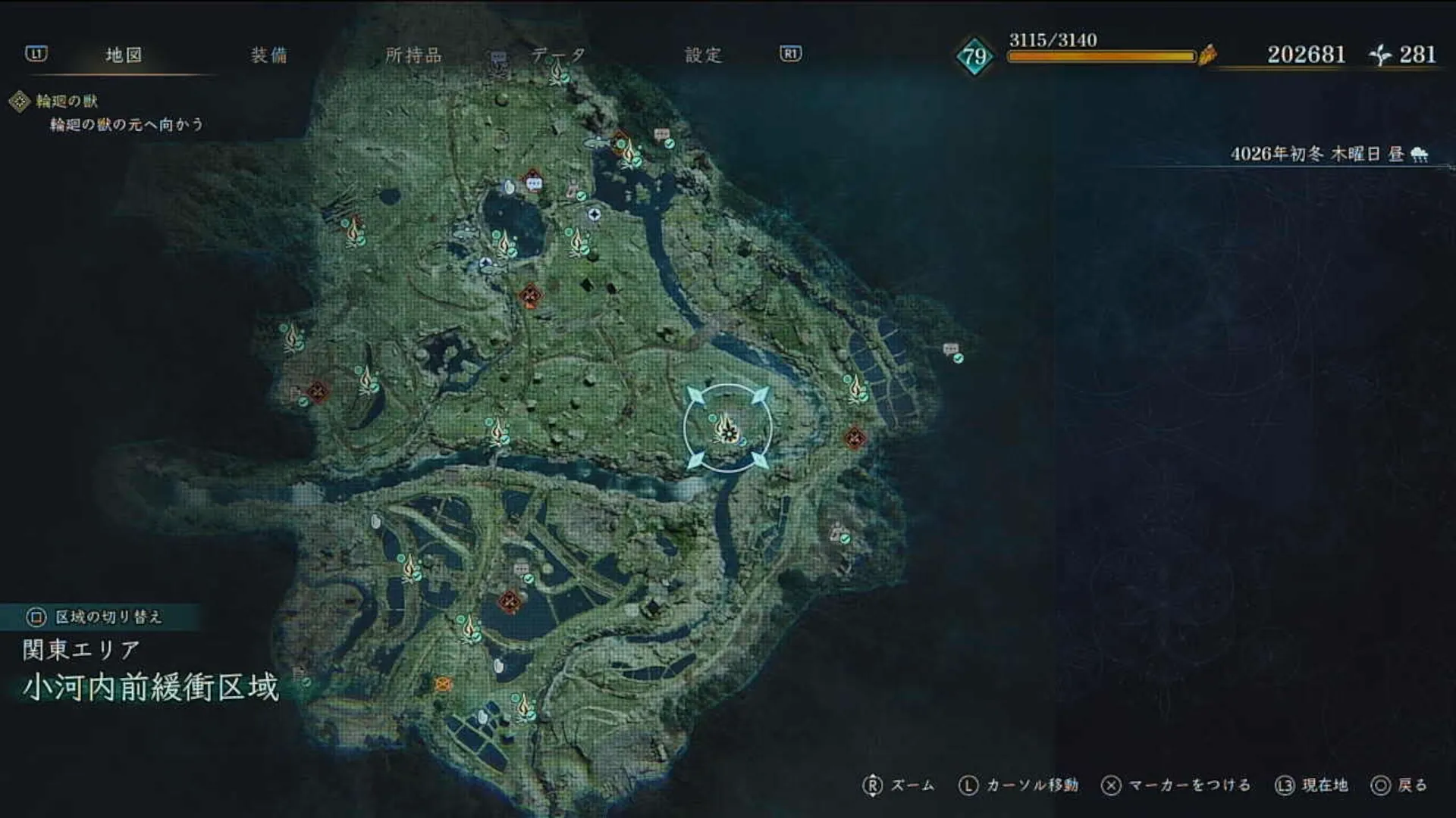 BoR_小河内前緩衝区域_強敵_重装ゴーレム_マップ