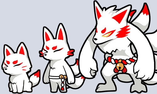 白天狐_立ち絵_運任せの召喚士_運任せの召喚士