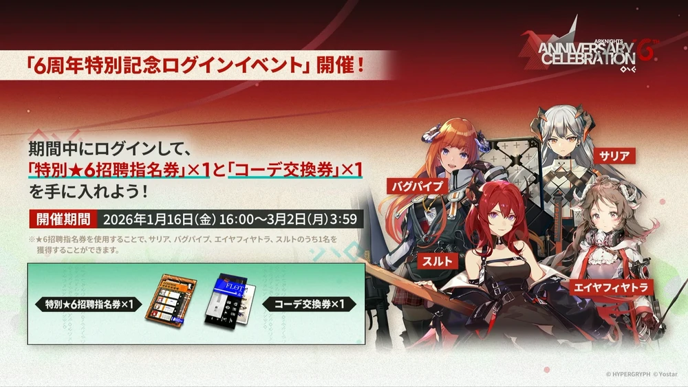 アークナイツ_ログインイベント