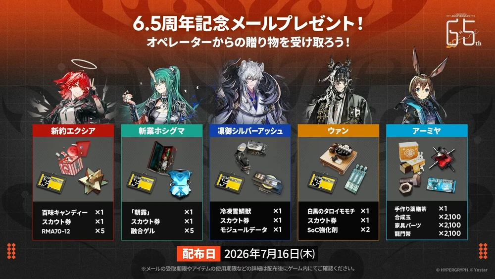 アークナイツ_メールプレゼント