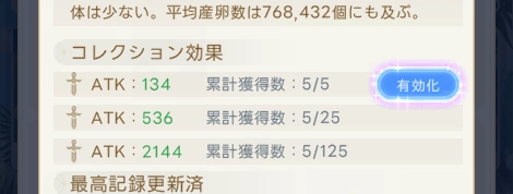 累計獲得数に応じて個々のステータスが強化される_ヤバ少女