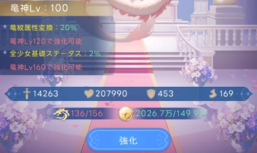 竜神を強化してステアップや枠を解放_ヤバ少女