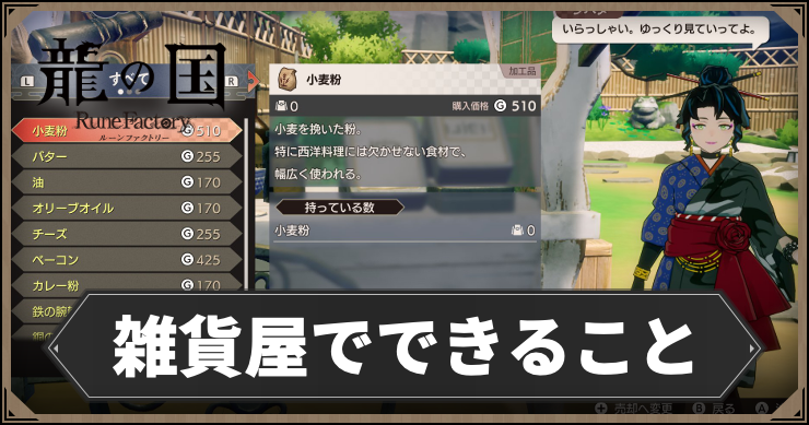 龍の国_雑貨屋でできること