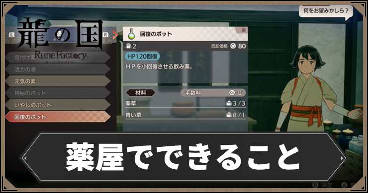 龍の国_薬屋でできること