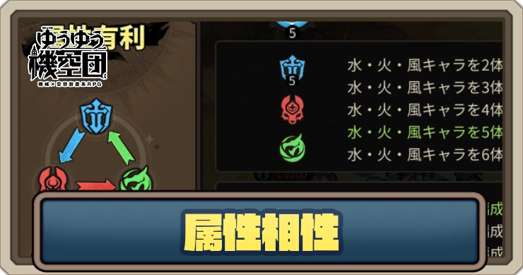 属性バフと属性相性_ゆうゆう機空団