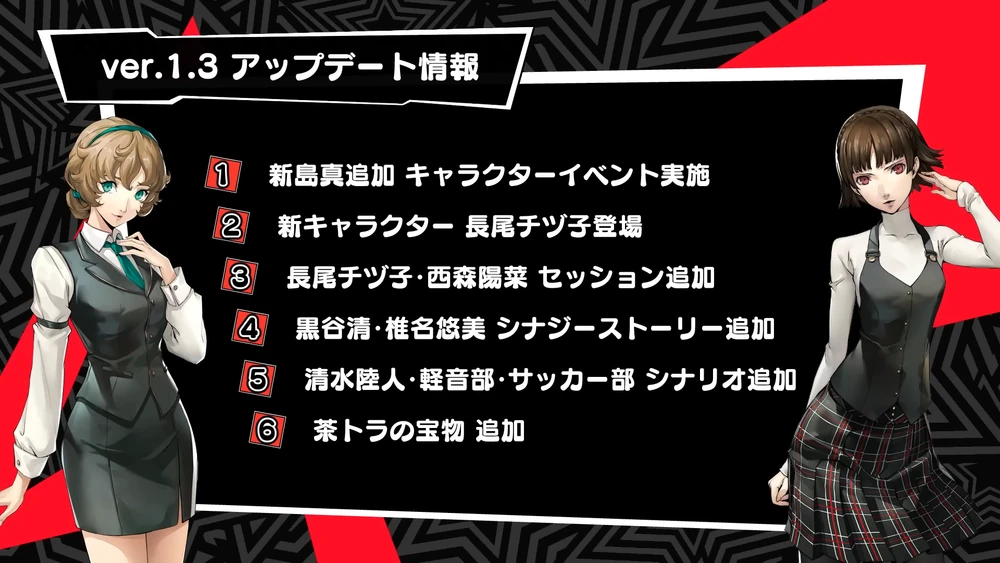 Ver.1.3アップデートの情報が公開_生放送最新情報｜Ver1.3_ペルソナ5X