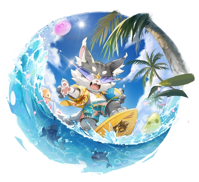 サーフィンにゃんこ_画像