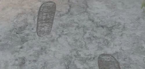 突き当たりの壁の床下にある足跡を調べる_砂影の計略_ダフネ