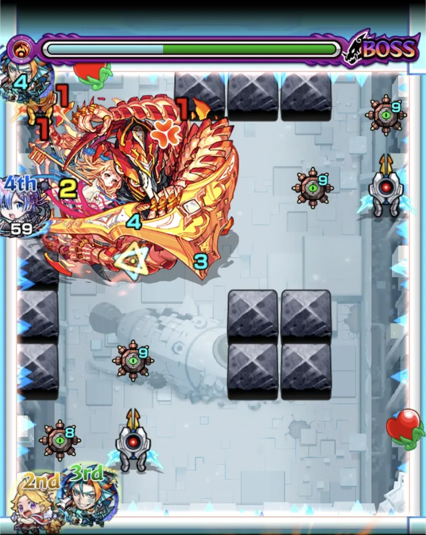 モンスト_アヴァロン星墓_ボス１_雑魚撃破後_result