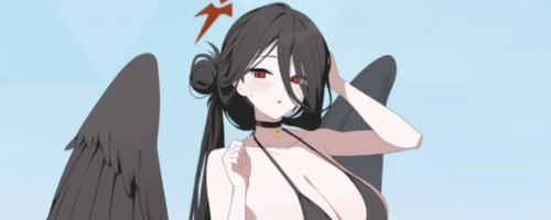 ブルアカ_水着ハスミ