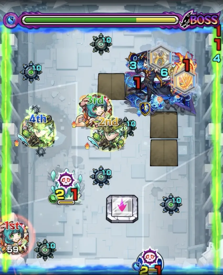 モンスト_アラミタマ星墓_ボス１−２_result