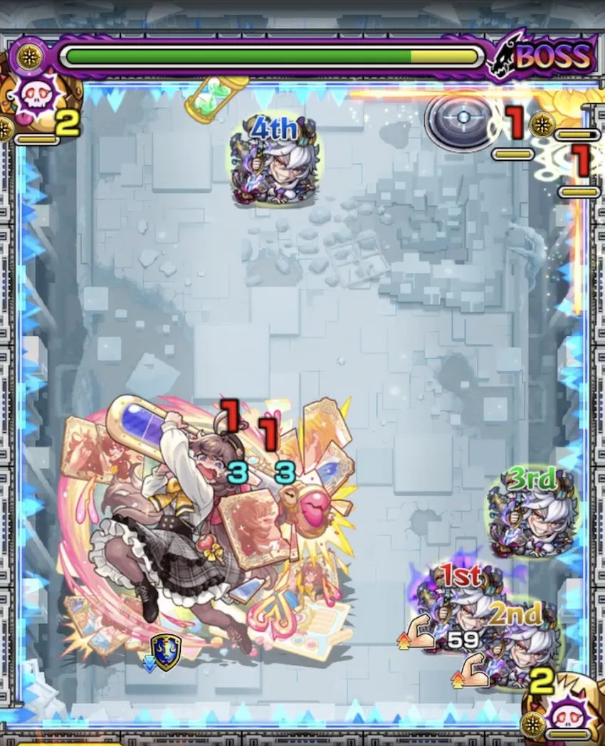 モンスト_ラブ星墓_ボス１−２_result