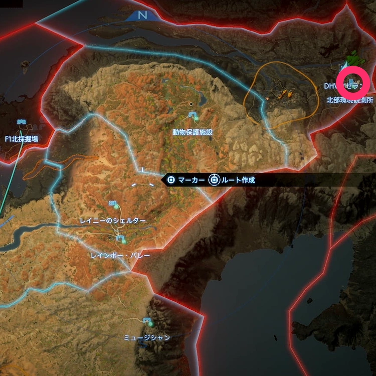 デスストランディング2_レイニーのシェルター_マップ