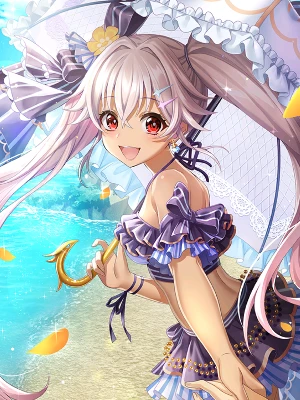 白猫_ミレイユ_水着_槍_覚醒絵