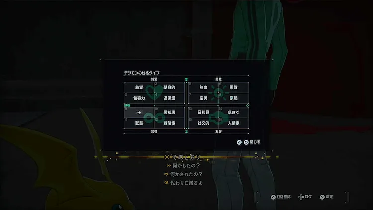 デジモンタイムストレンジャー_性格タイプグラフ