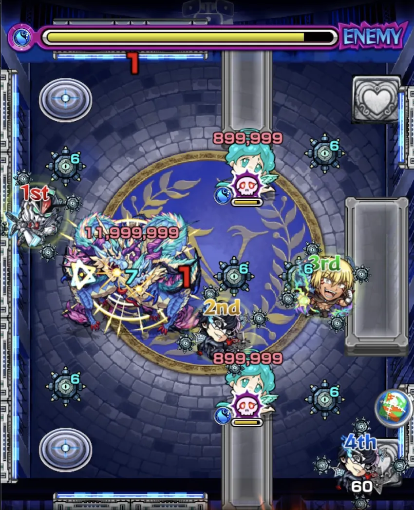 モンスト_超究極ジュスティーヌ＆カロリーヌステージ2