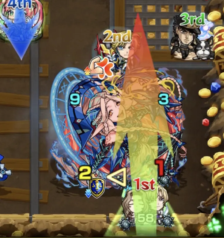 モンスト_運撃トレイル反射で殴る