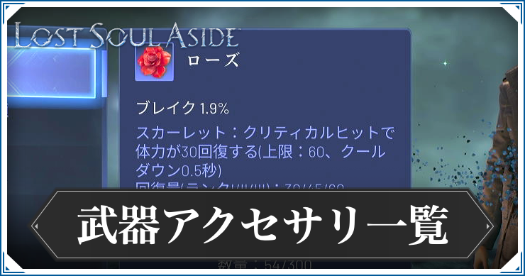 ロストソウルアサイド_武器アクセサリ一覧