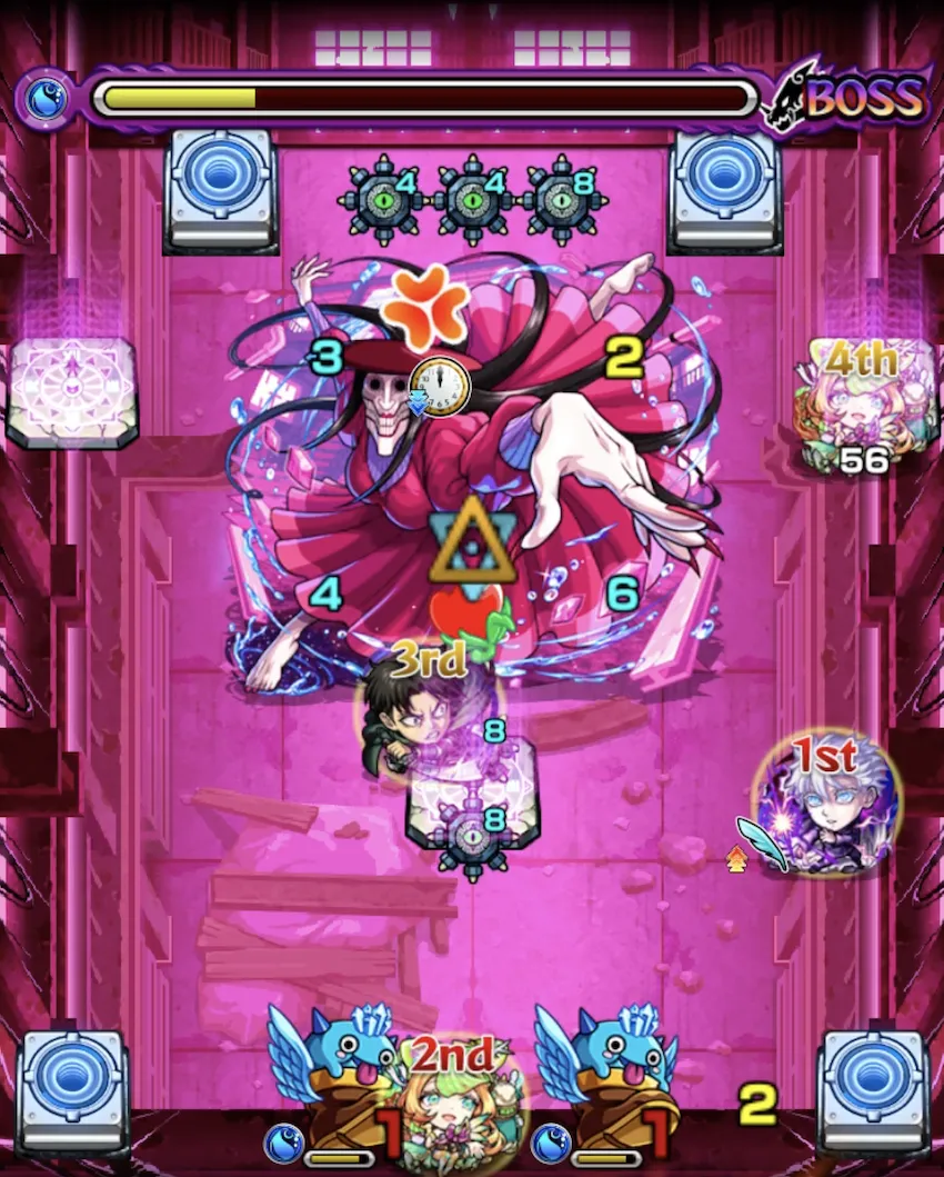 モンスト_EX超究極アクロバティックさらさらボス3ボス雑魚処理後