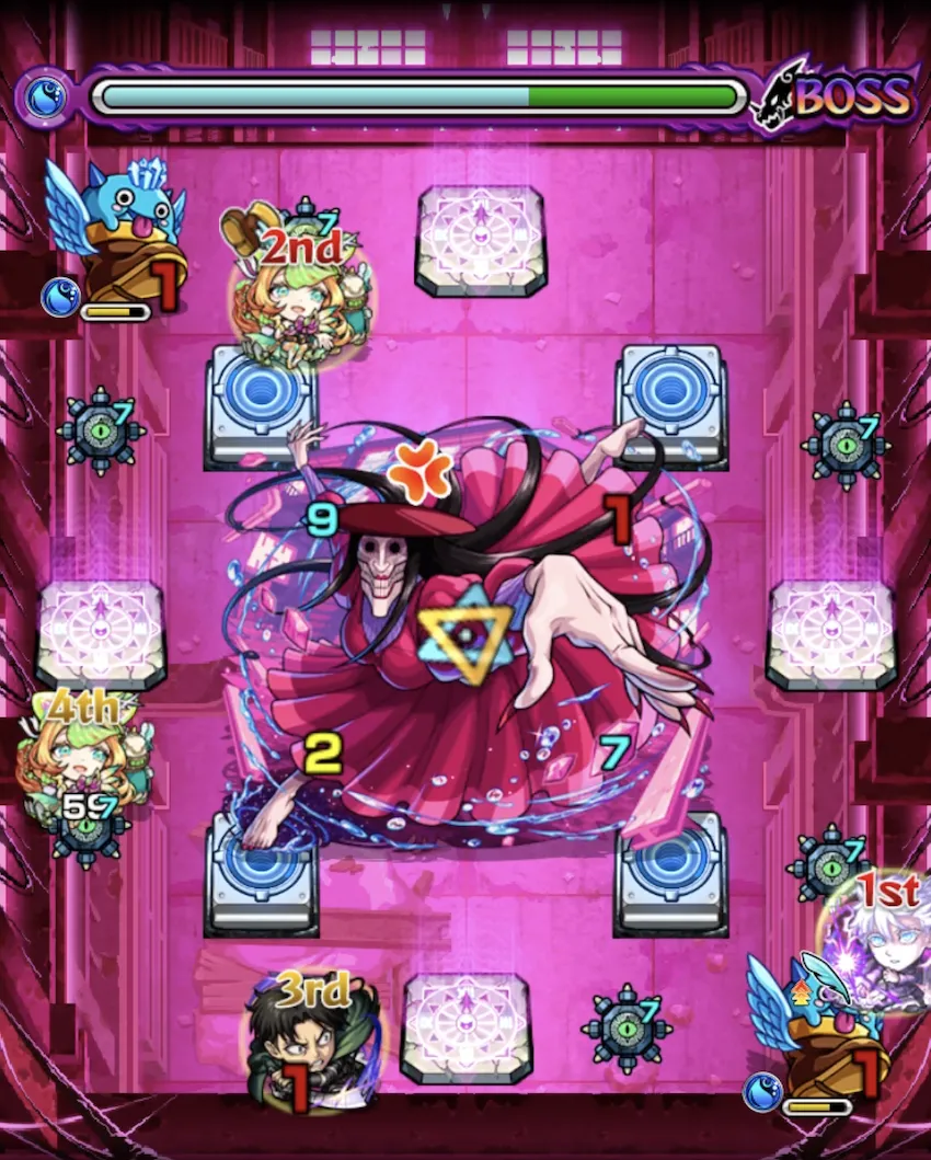 モンスト_EX超究極アクロバティックさらさらボス1ボス移動後