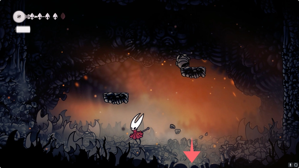 シルクソング_全部倒すと床が壊れるのでそのまま進む