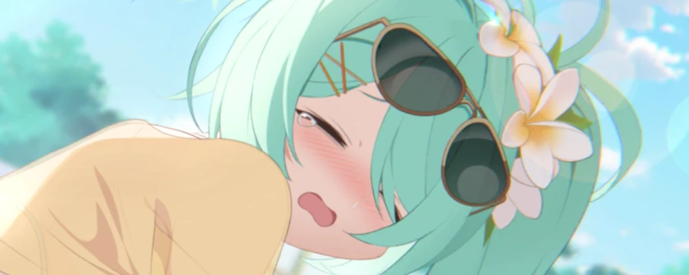 水着ヒヨリ_ほっぺ引っ張り_ブルアカ