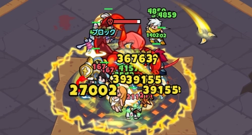 ドンドコ_戦闘は塔のようなシンプルバトル