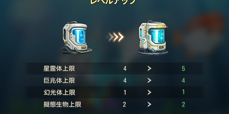 水槽Lv・魚上限_ゆうゆう機空団