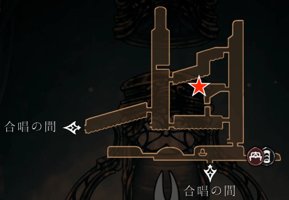 高貴の広間のマップ中央の制作台_マップ_素材金属8箇所の入手場所と使い道_シルクソング