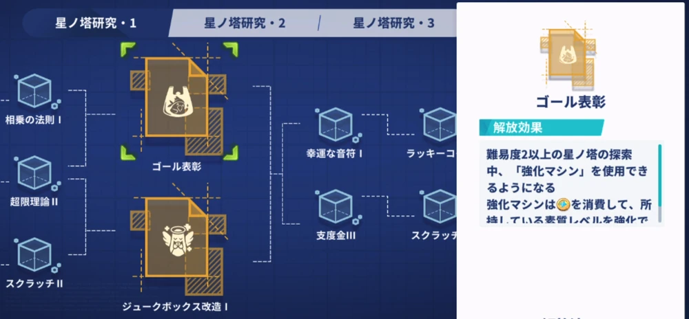 星の塔研究・1「ゴール表彰」で解放_星の塔の選択肢の正解と進め方_ステラソラ