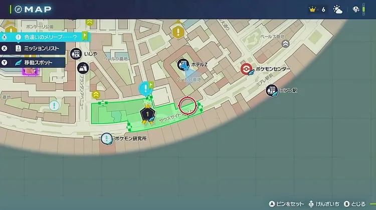 ポケモンZA_色違いのメリープ……？_マップ画像