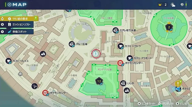 ポケモンZA_お気に入りのホロベーター_マップ画像