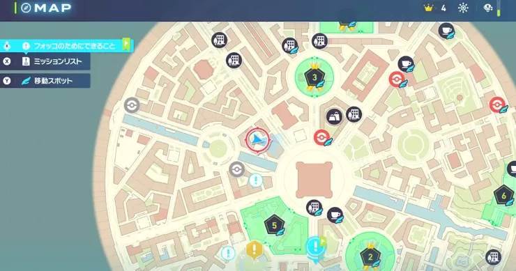ポケモンZA_フォッコのためにできること_マップ画像