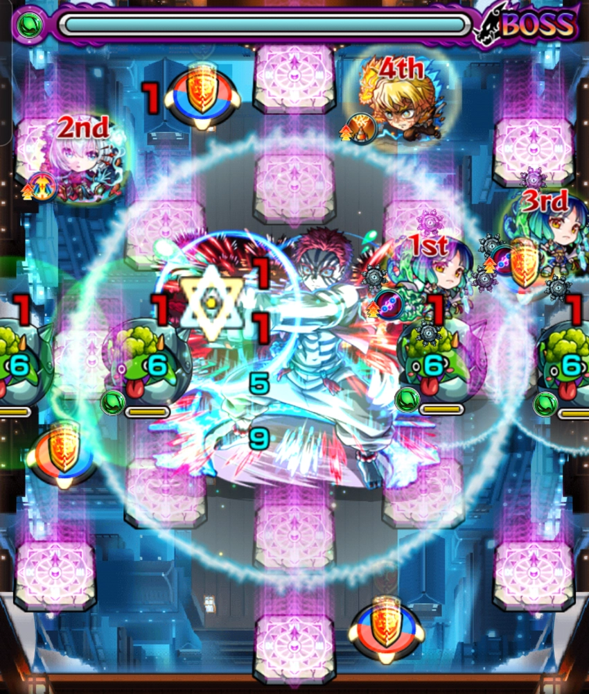 モンスト_猗窩座ボス戦1