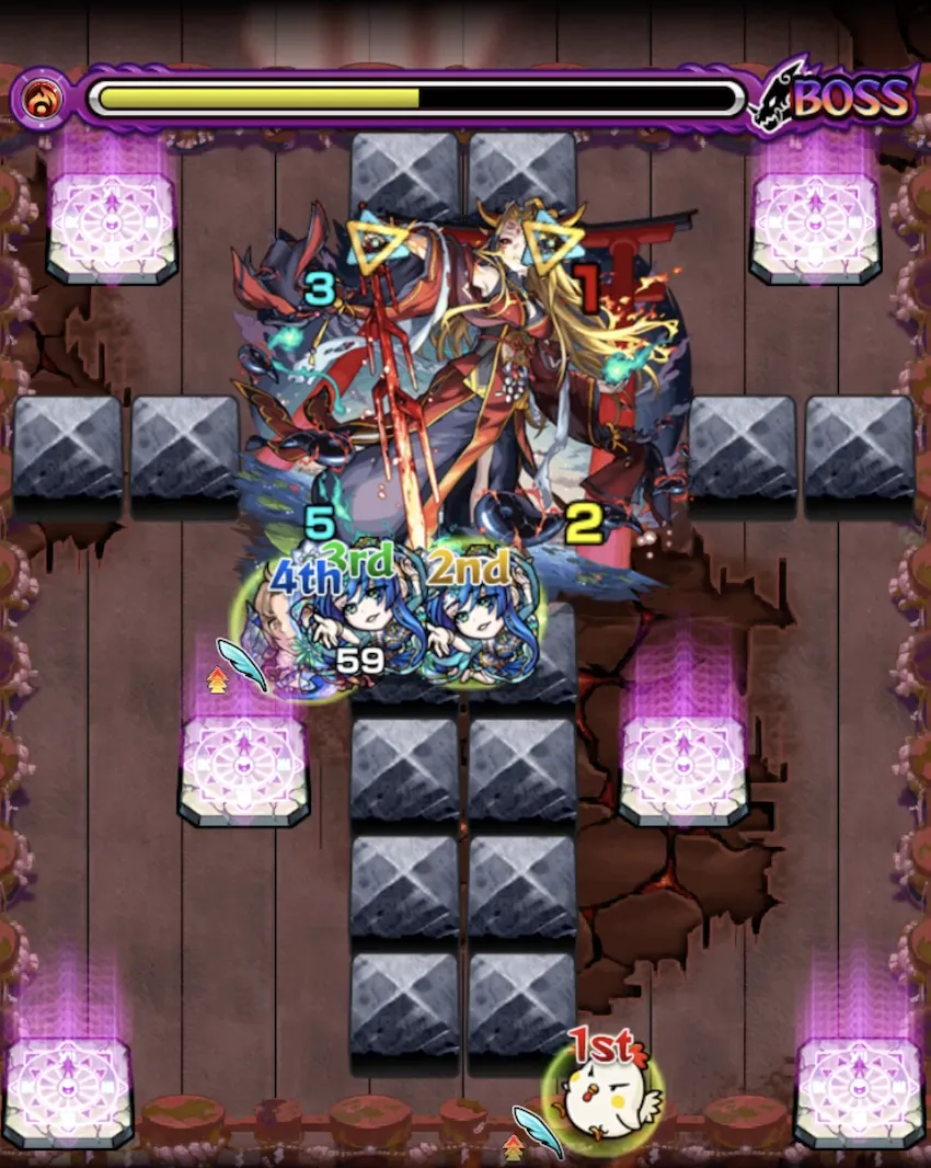 モンスト_超究極イザナミ_ボス3ドクロ発動後