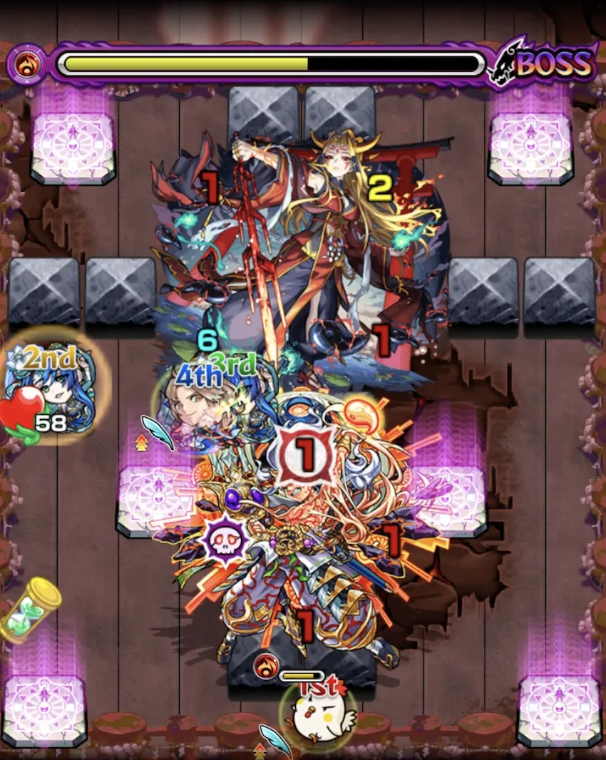 モンスト_超究極イザナミ_ボス3クロスドクロ発動後