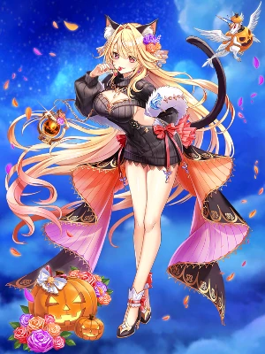 白猫_シエラ_弓_ハロウィン_立ち絵