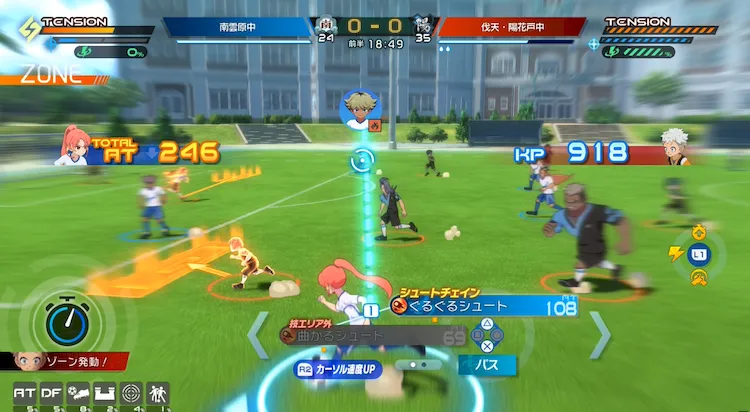 イナイレV_選手をゴール付近に配置する