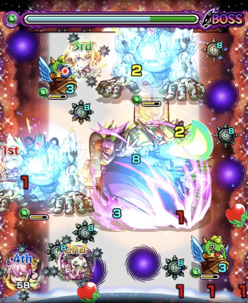 モンスト_遊戯王コラボ_超究極アンチノミー_ボス１