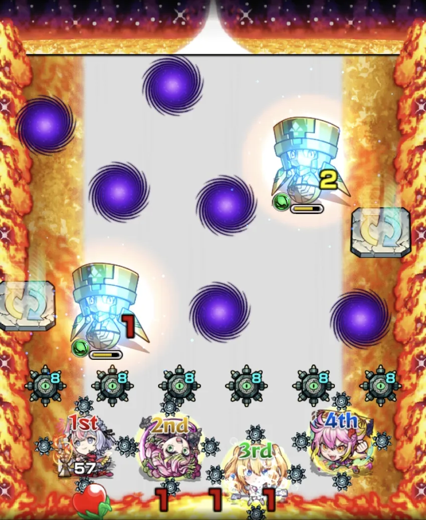 モンスト_遊戯王コラボ_超究極アンチノミー_ステージ１