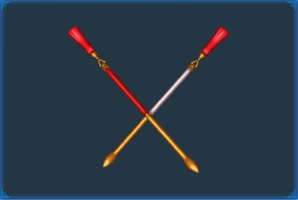 白猫_ドラム用お祓いスティック_コリンモチーフ_双剣_立ち絵