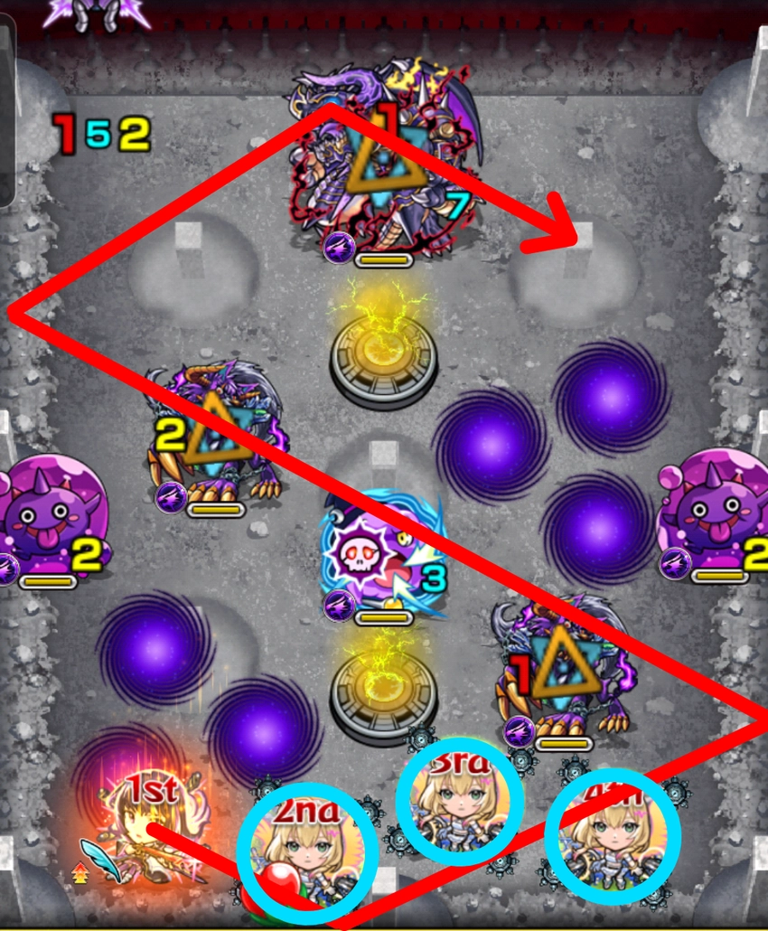 モンスト_ノーウェア初手弾き方