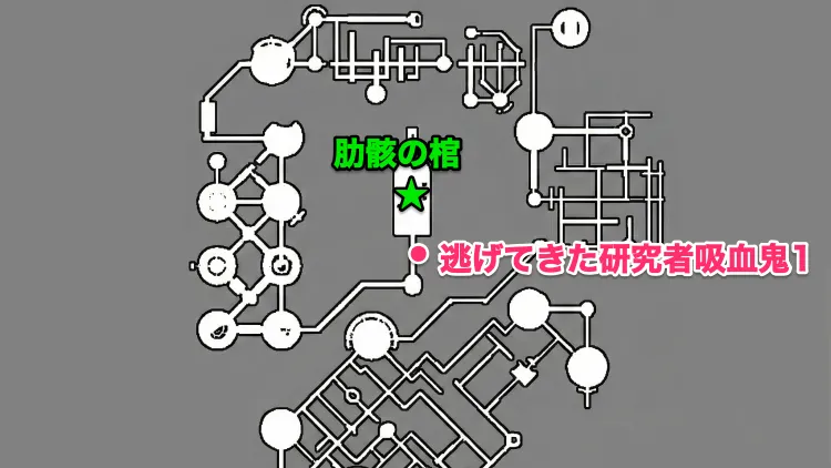 コードヴェイン_逃げてきた研究者吸血鬼1_マップ画像