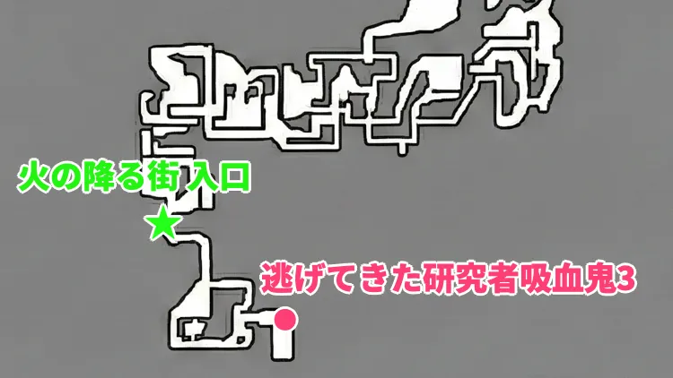 コードヴェイン_逃げてきた研究者吸血鬼3_マップ画像